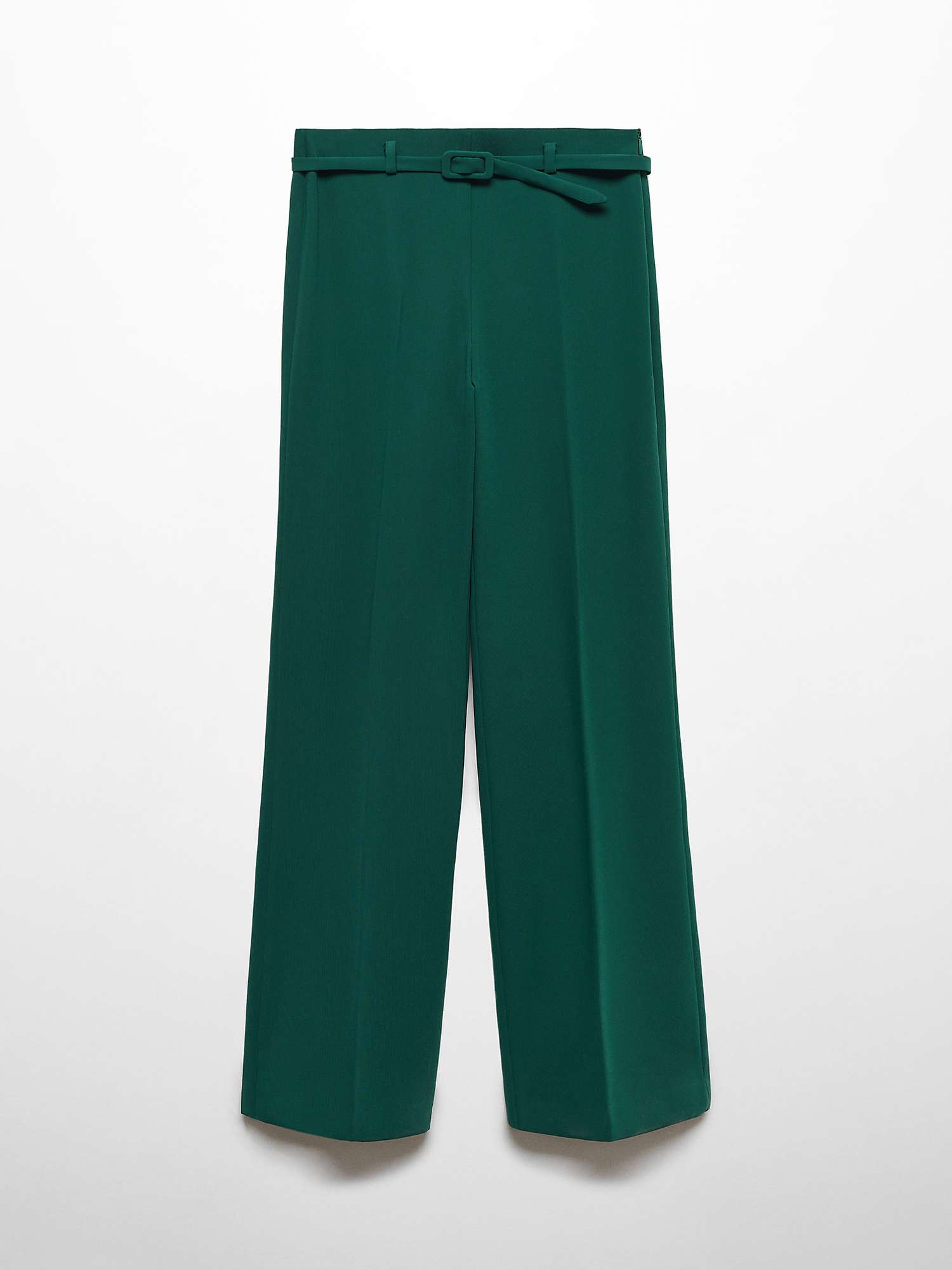 Buy Mango Iguana Wide Leg Trousers, Dark Green Online at johnlewis.com