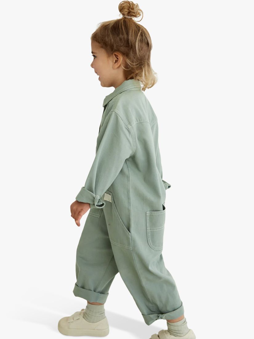 Claude & Co Baby Organic Cotton Milking It Overalls, Sea Green, 6-12 months