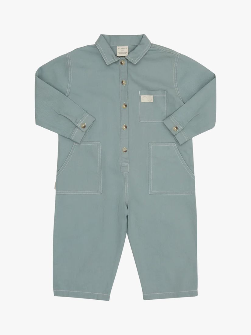 Claude & Co Baby Organic Cotton Milking It Overalls, Sea Green, 6-12 months