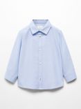 Mango Baby Regular Fit Cotton Oxford Shirt, Pastel Blue