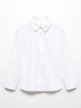 Mango Kids' Regular Fit Cotton Oxford Shirt, White