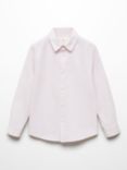 Mango Kids' Regular Fit Cotton Stripe Oxford Shirt, Pink