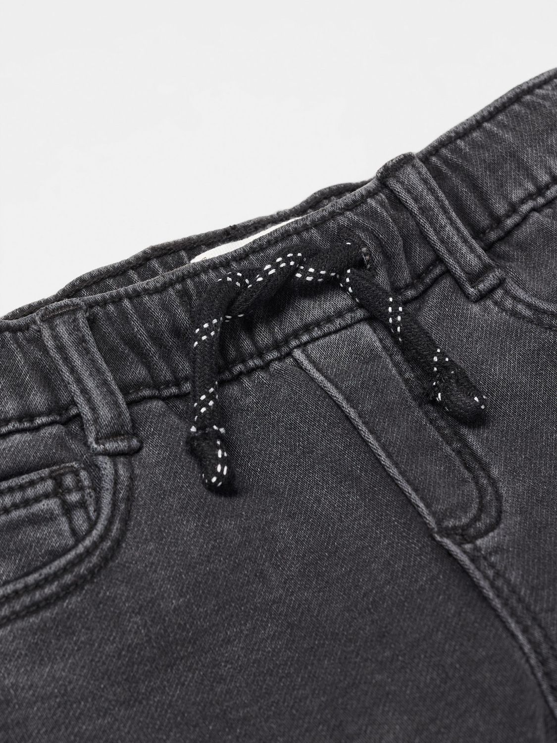 Mango Baby Pablo Drawstring Waist Jeans, Open Grey, 12-18 months