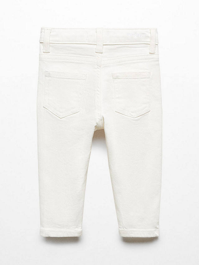 Mango Kids' Diego Cotton Skinny Jeans, White