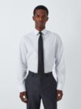 John Lewis Tailored Fit Multi Stripe Cotton Shirt, White/Navy Blue