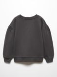 Mango Kids' Bloom Embroidered Sweatshirt, Charcoal