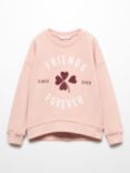 Mango Kids' Dublini Cotton Sweatshirt, Pink