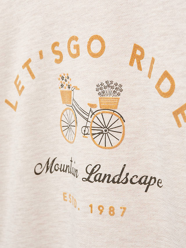 Mango Kids' Dublini Let's Go Ride Sweatshirt, Pastel Brown