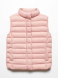 Mango Kids' Quilted Gilet, Pink