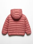 Mango Kids' Paola Quilted Hooded Jacket, Dark Red