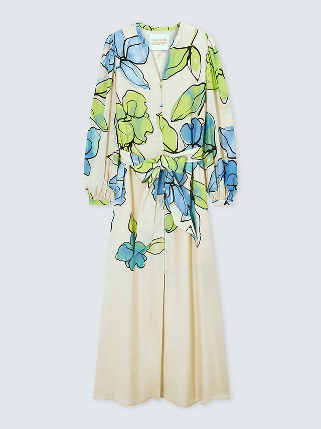 Fabienne Chapot Erina Floral Print Maxi Dress, Cream White/Lilac