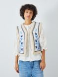 Fabienne Chapot Tommy Embroidered Gilet, Cornflower Blue/Multi, Cornflower Blue/Multi