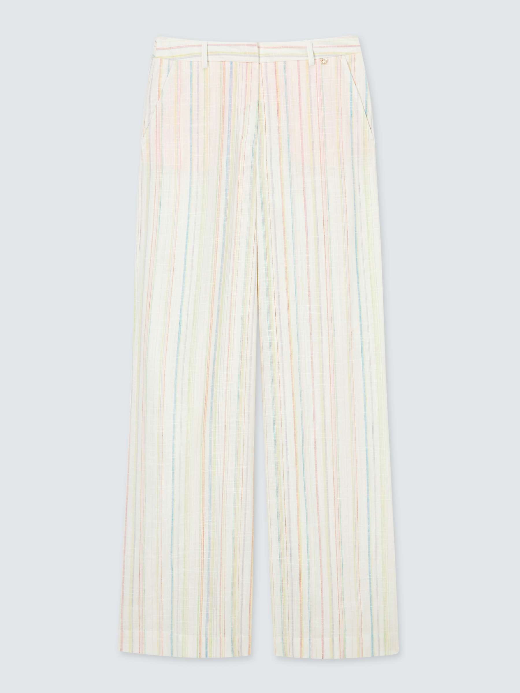 Buy Fabienne Chapot Remi Stripe Linen Blend Trousers, Lime Light/Multi Online at johnlewis.com