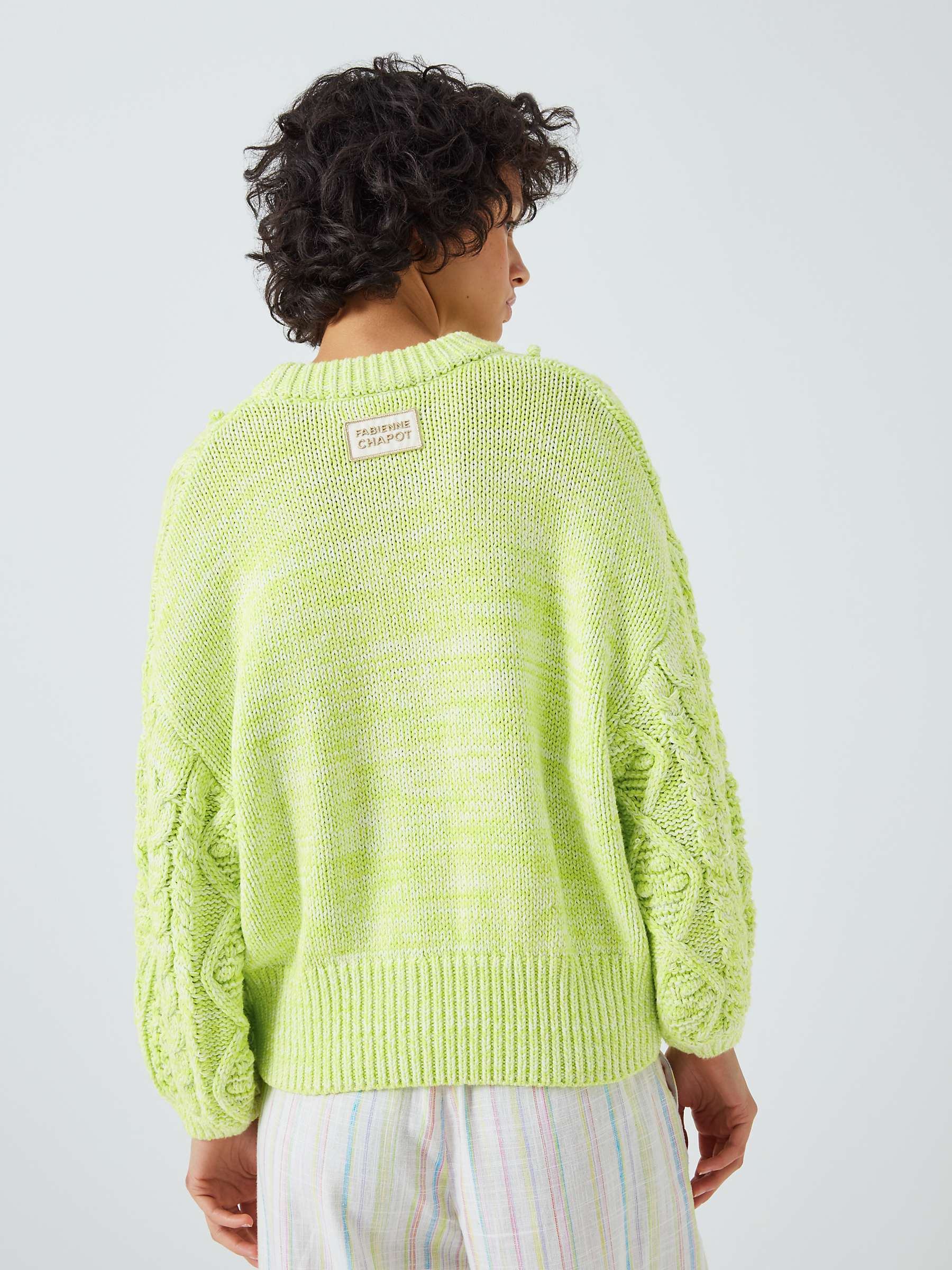 Buy Fabienne Chapot Suzy Pom Pom Cable Knit Jumper, Lovely Lime Online at johnlewis.com