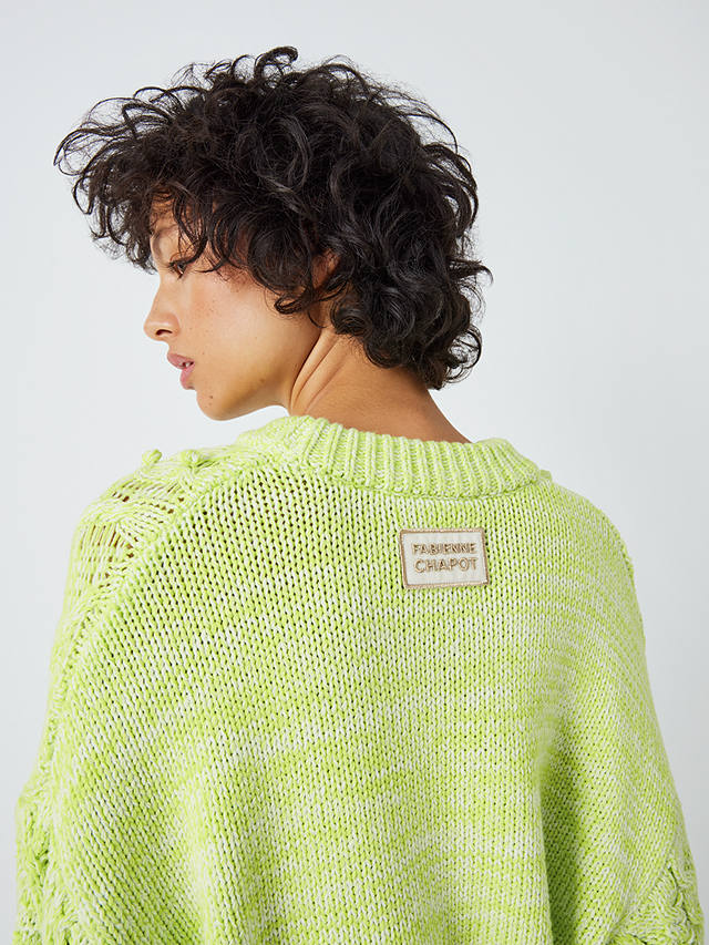 Fabienne Chapot Suzy Pom Pom Cable Knit Jumper, Lovely Lime