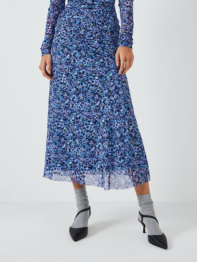Fabienne Chapot Jessy Floral Print Midi Skirt, Violetta/Black