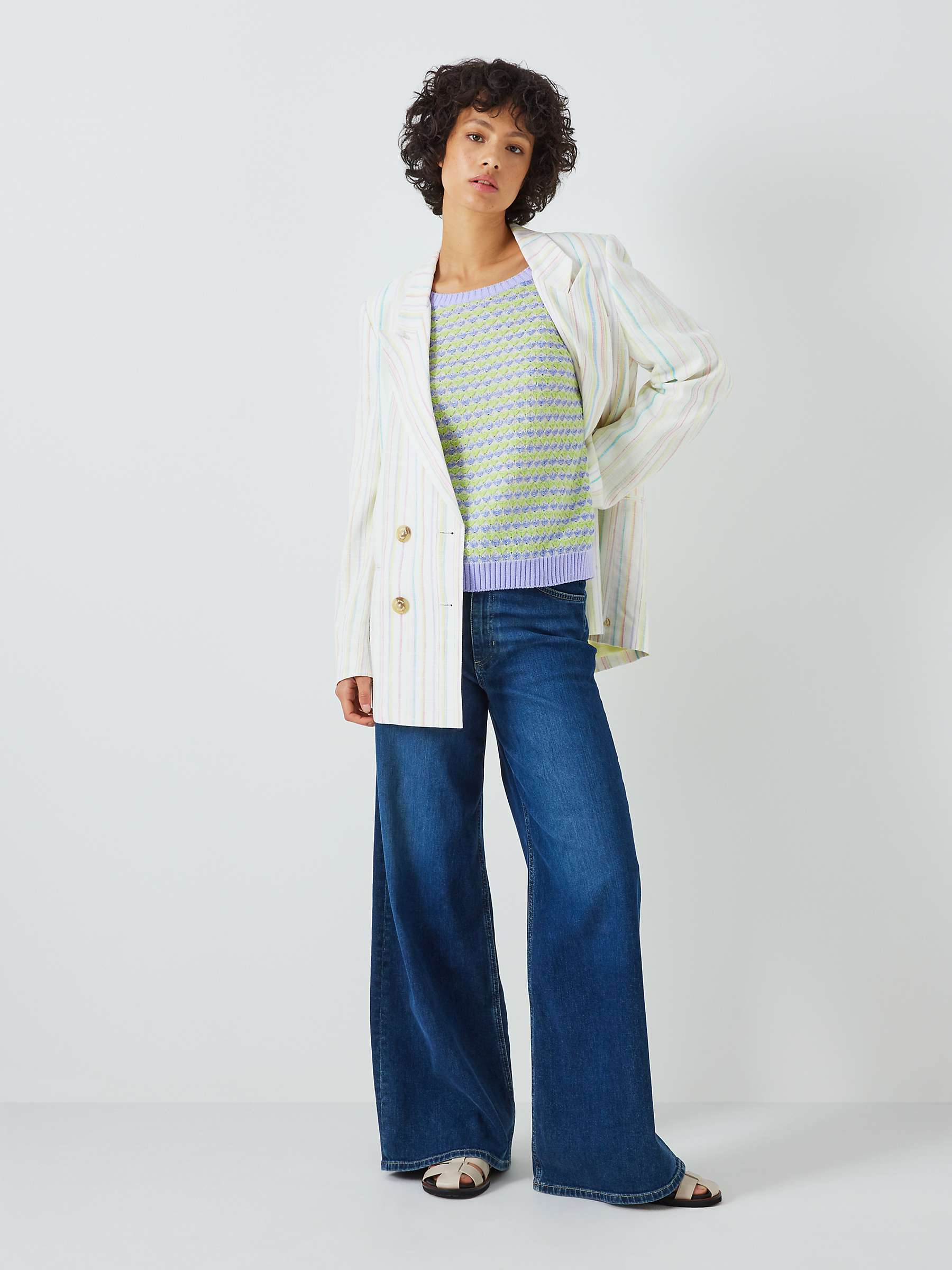 Buy Fabienne Chapot Rose Textured 3/4 Sleeve Jumper, Faded Lila Online at johnlewis.com