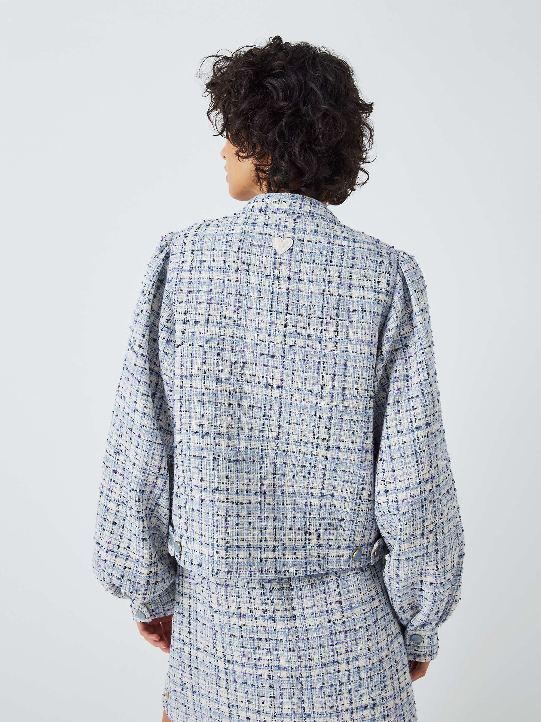 Buy Fabienne Chapot Carice Tweed Puff Sleeve Jacket, Cornflower Blue Online at johnlewis.com