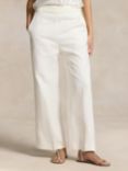 Polo Ralph Lauren Hemp Cotton Blend Wide Leg Trousers, White, White