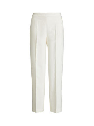Polo Ralph Lauren Hemp Cotton Blend Wide Leg Trousers, White