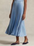 Polo Ralph Lauren Gloria Knit Bodice Pleated Dress, Light Blue