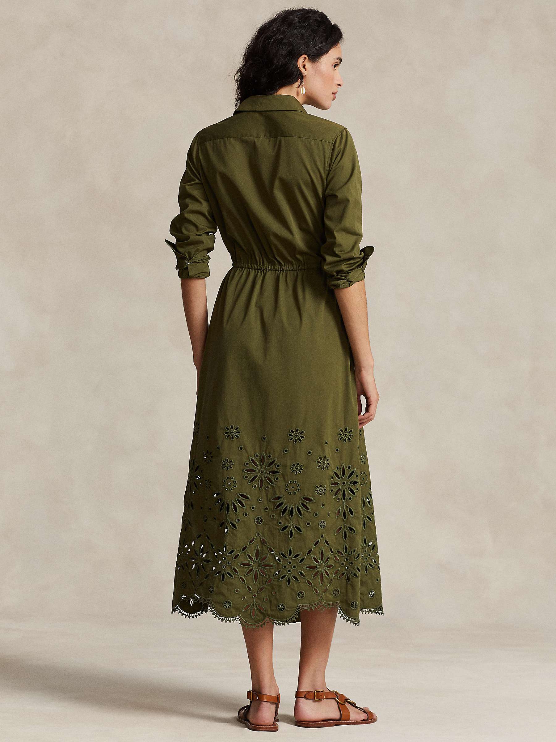 Buy Polo Ralph Lauren Jessica Midi Shirt Dress, Olive Online at johnlewis.com