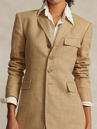 Polo Ralph Lauren Silk Linen Tweed Blazer, Tan