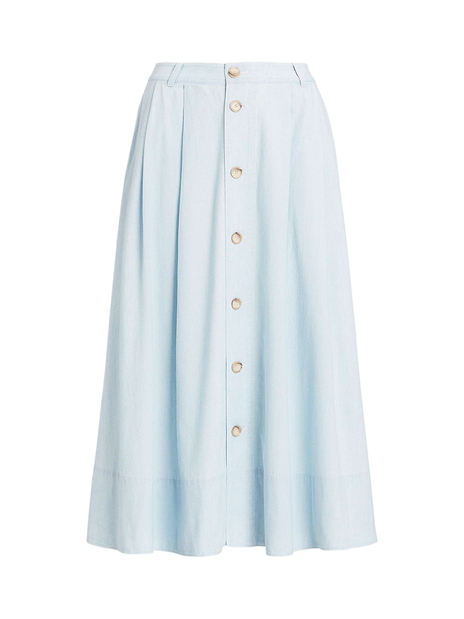 Buy Polo Ralph Lauren Chambray Midi Skirt, Light Blue Online at johnlewis.com