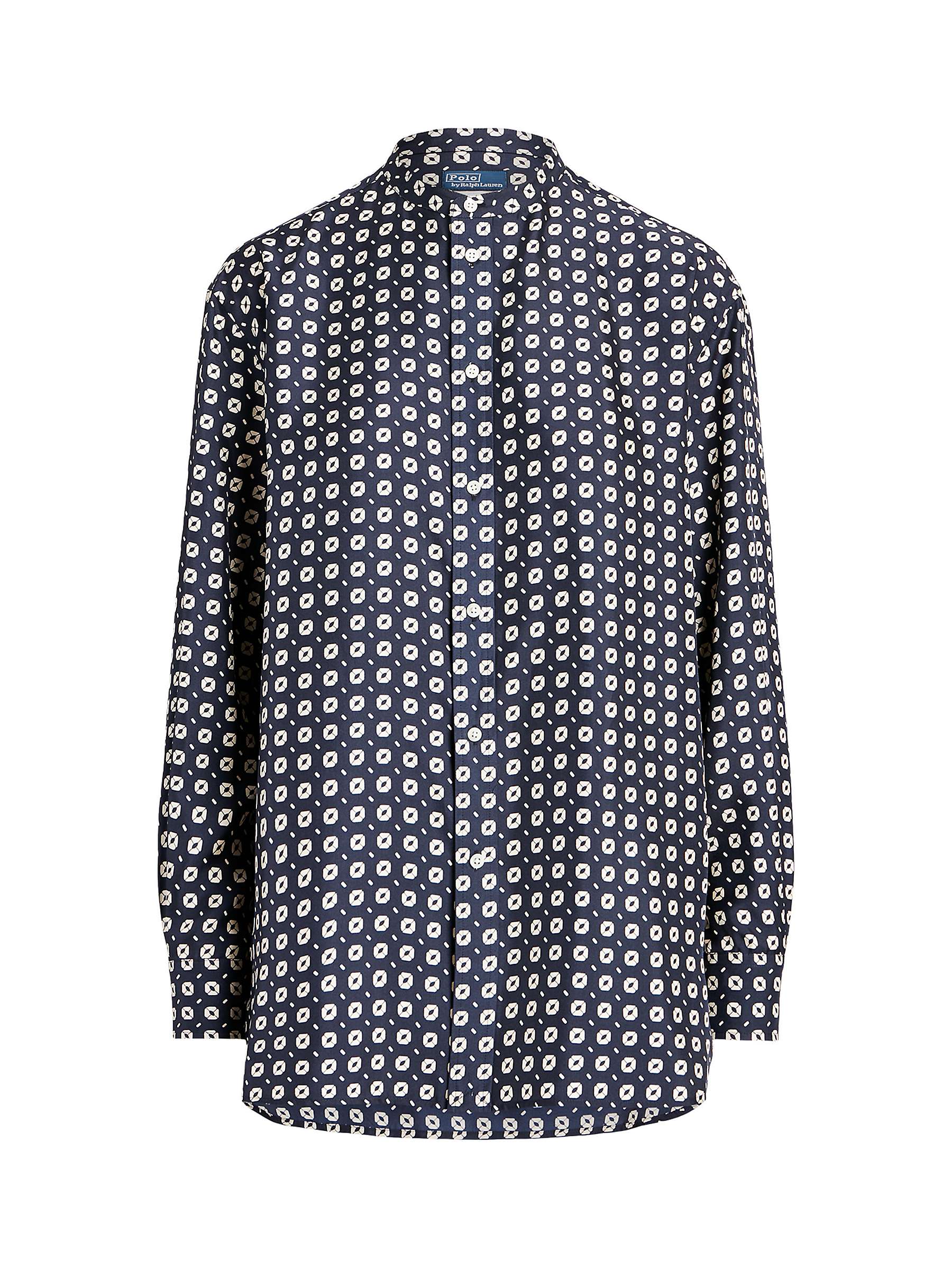 Buy Polo Ralph Lauren Geometric Print Silk Shirt, Blue/Multi Online at johnlewis.com