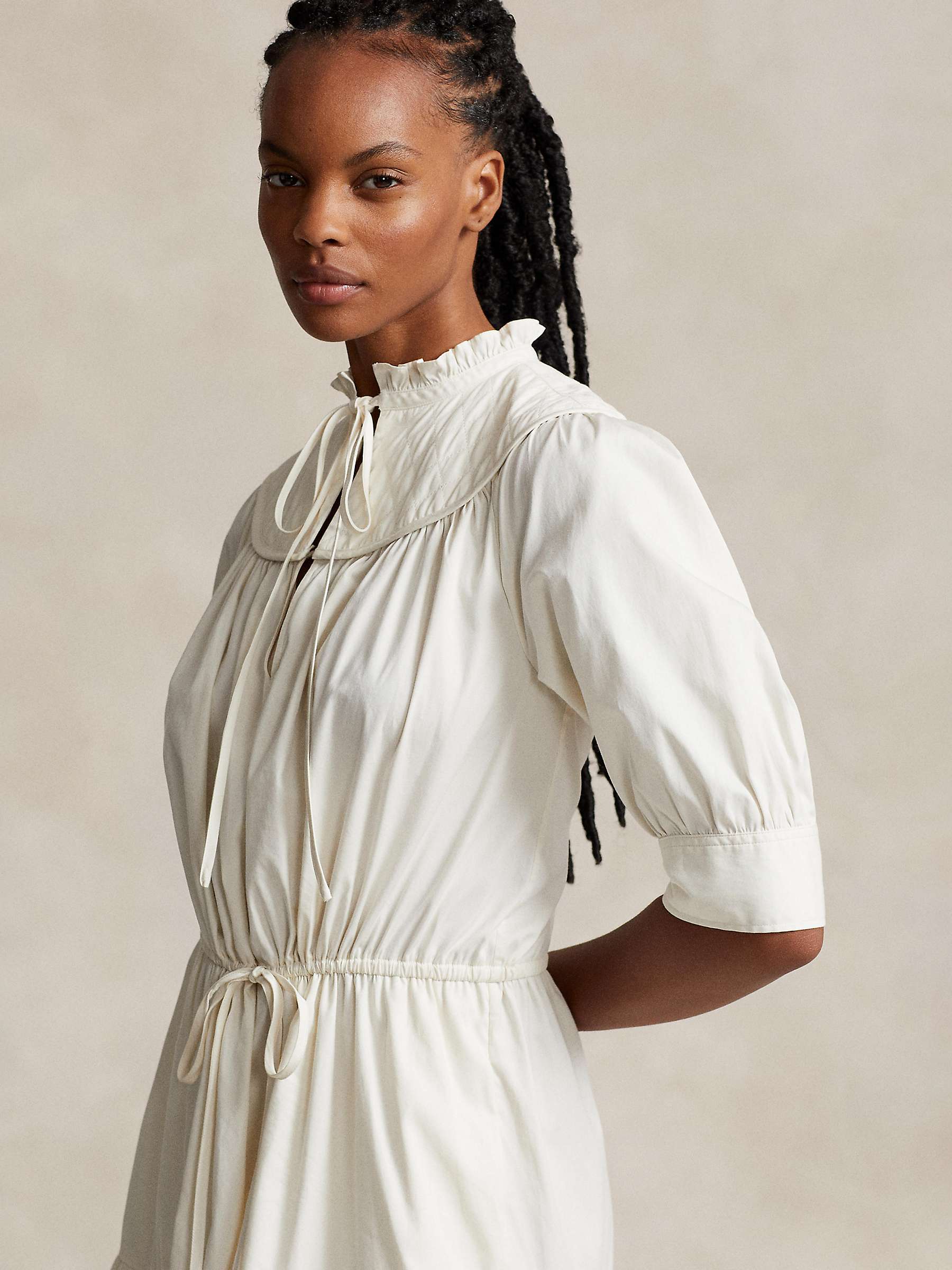 Buy Polo Ralph Lauren Elia Tiered Midi Dress, Natural Online at johnlewis.com