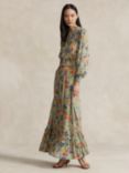 Polo Ralph Lauren Floral Print Blouson Maxi Dress, Multi, Multi