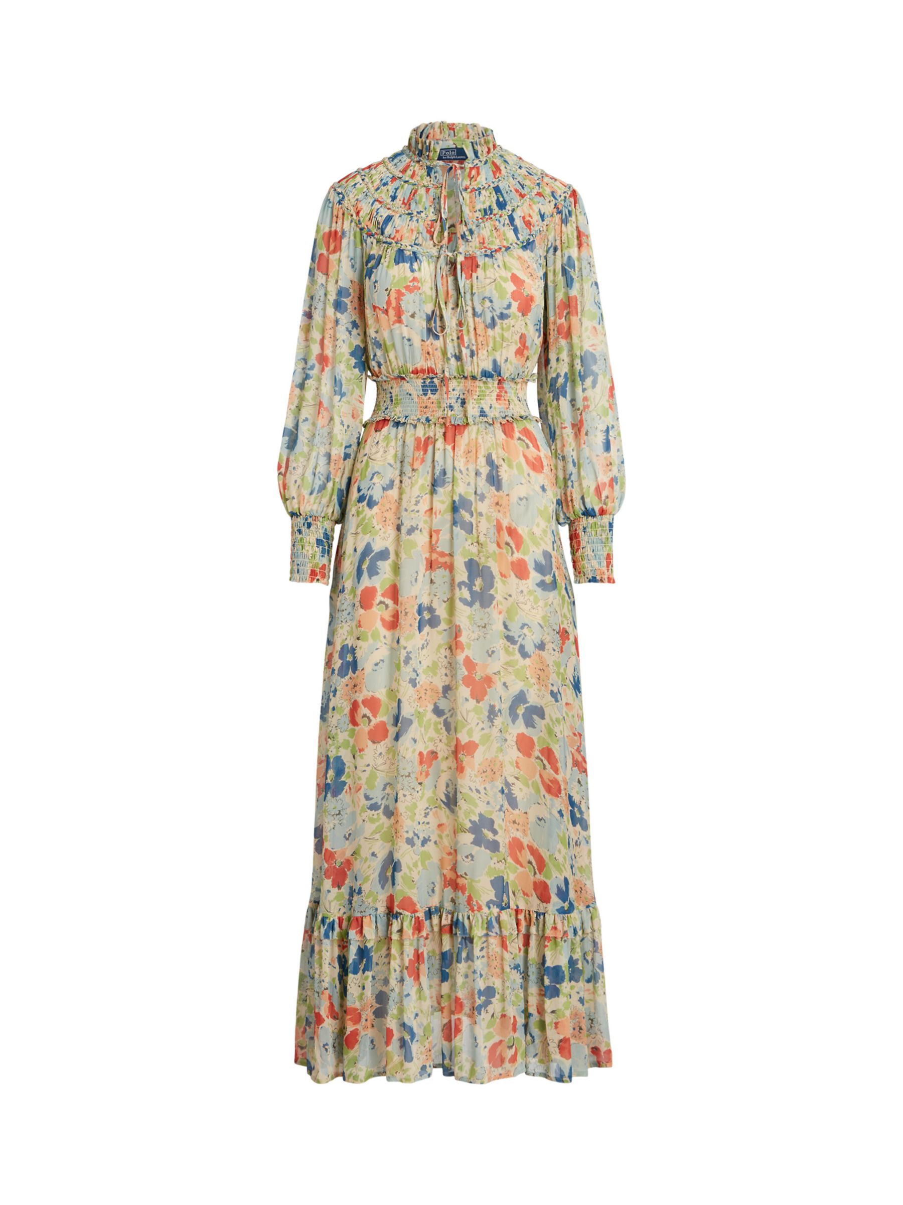 Buy Polo Ralph Lauren Floral Print Blouson Maxi Dress, Multi Online at johnlewis.com