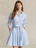 Polo Ralph Lauren Stripe Shirt Dress, Light Blue/Multi