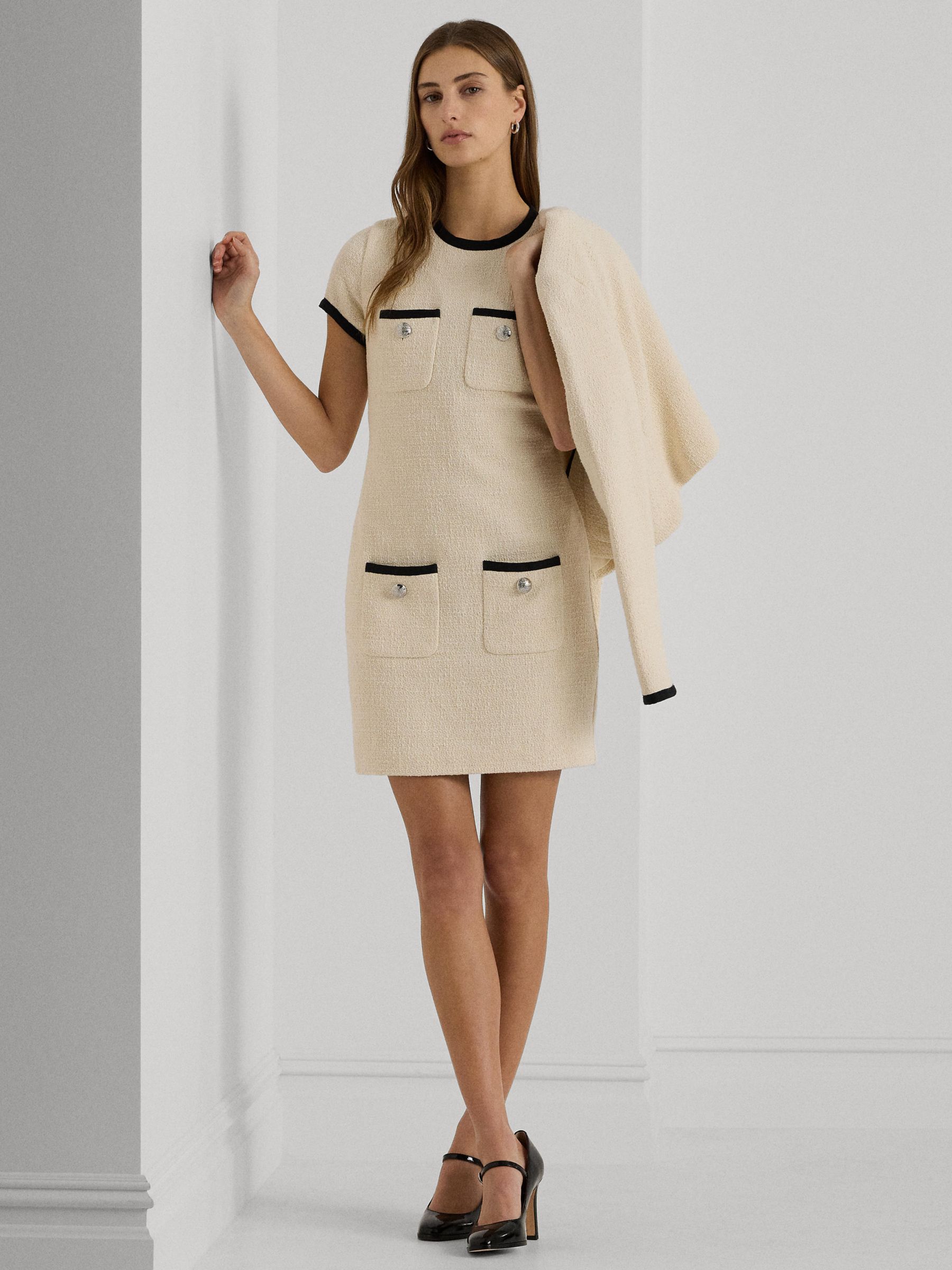 Lauren Ralph Lauren Inbaley Short Sleeve Mini Dress, Natural, 8