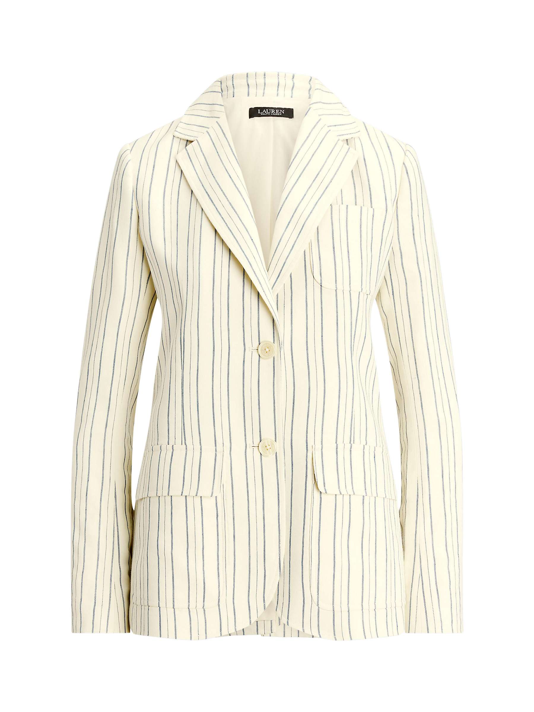 Buy Lauren Ralph Lauren Lawdro Stripe Cotton Linen Blend Blazer, Natural/Multi Online at johnlewis.com