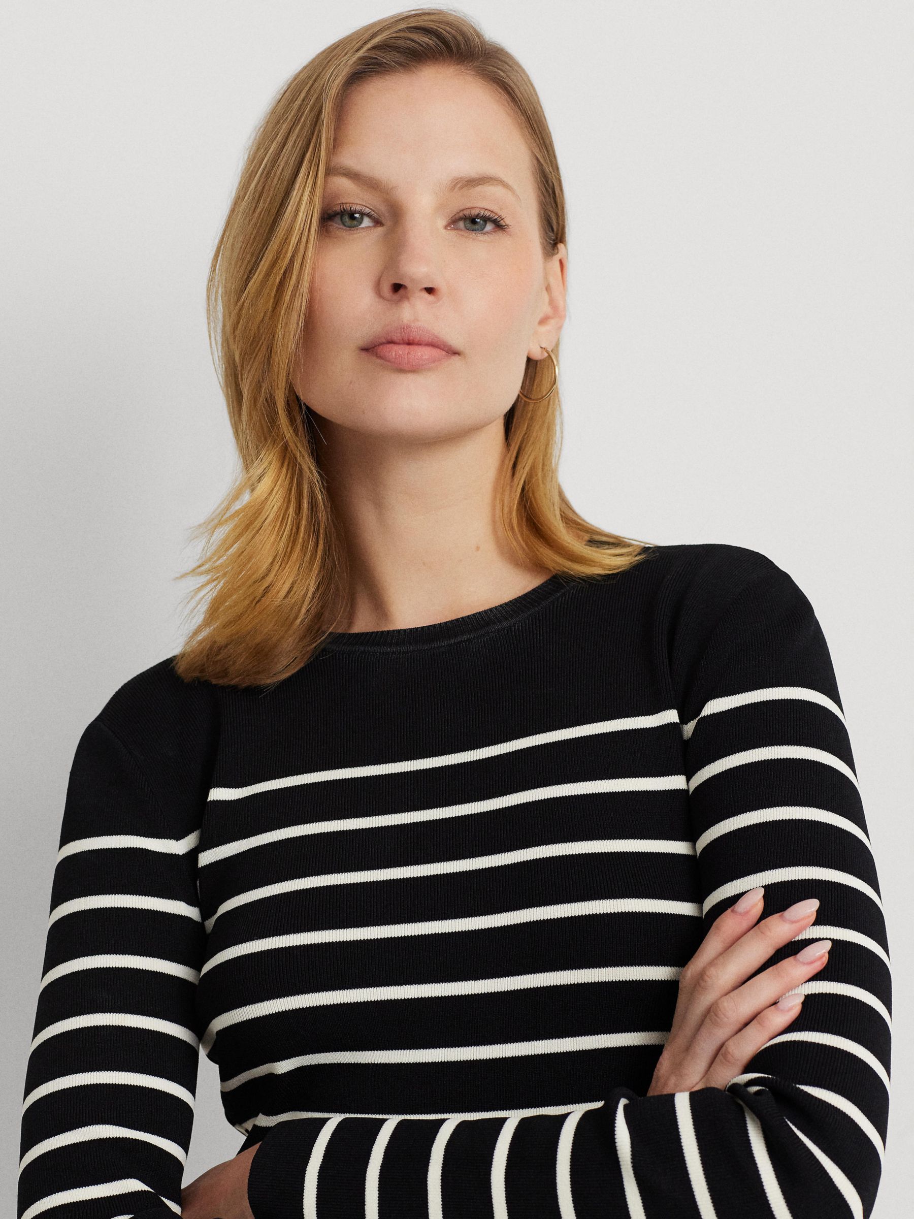 Buy Lauren Ralph Lauren Wilcrant Stripe Jumper, Black/Multi Online at johnlewis.com