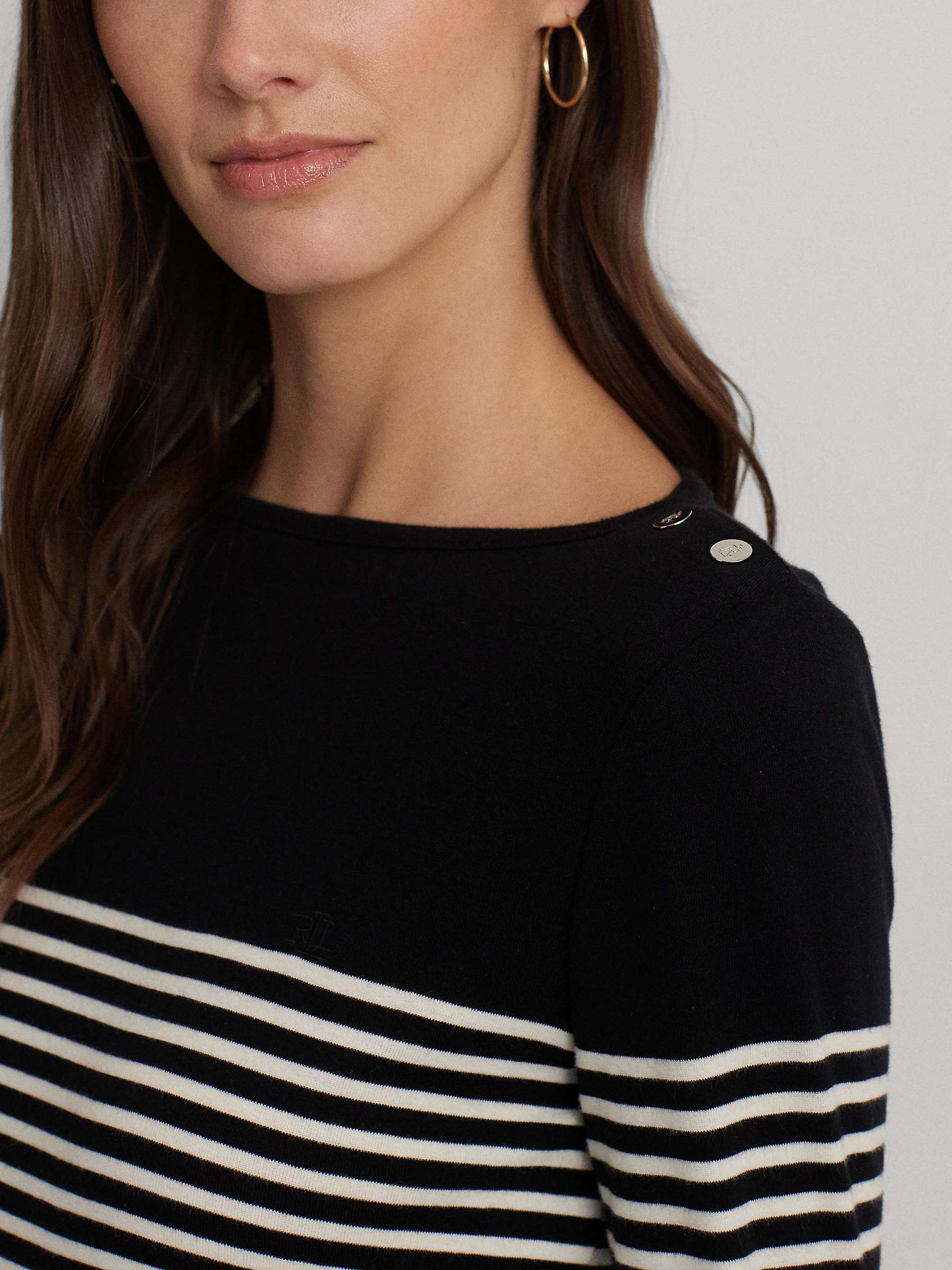 Buy Lauren Ralph Lauren Zakaree Stripe Mini Dress, Black/Multi Online at johnlewis.com