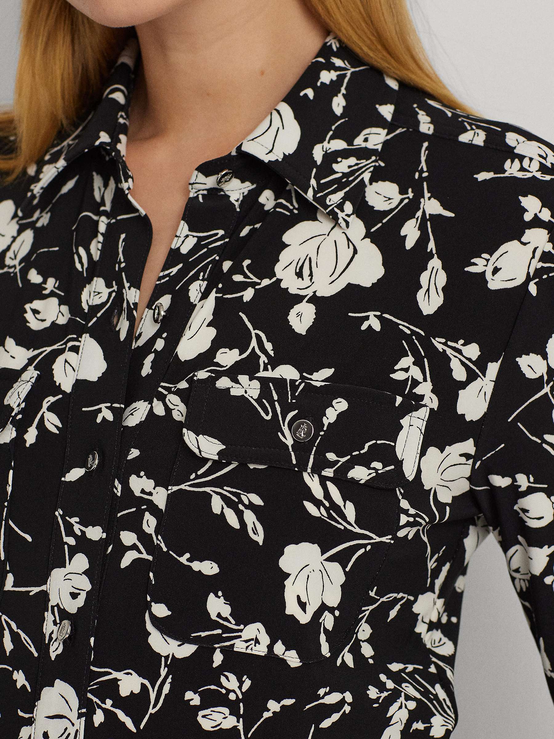 Buy Lauren Ralph Lauren Corwin Rose Print Shirt, Black/Multi Online at johnlewis.com