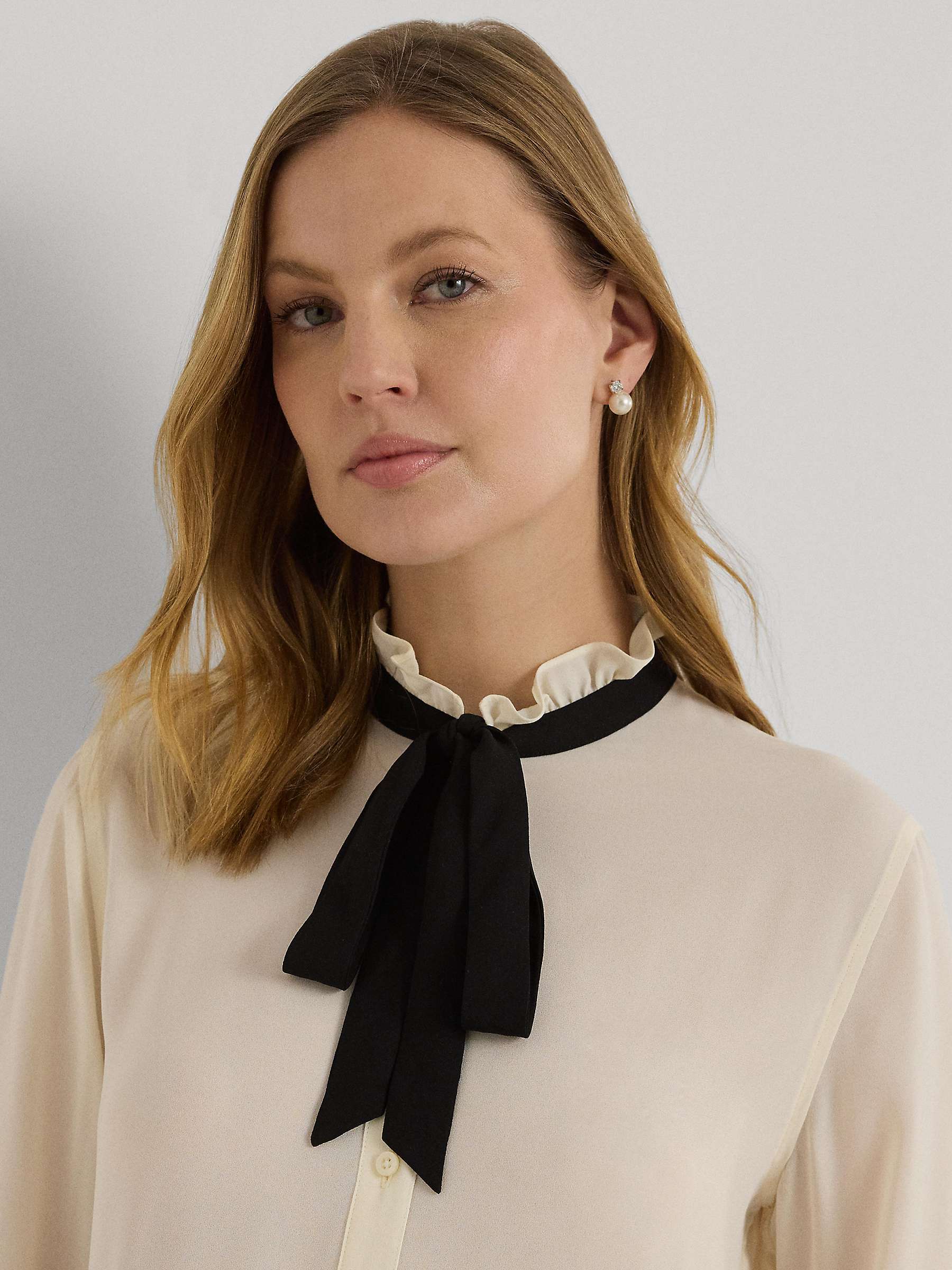 Buy Lauren Ralph Lauren Nerlacey Button Front Long Sleeve Shirt, Natural Online at johnlewis.com
