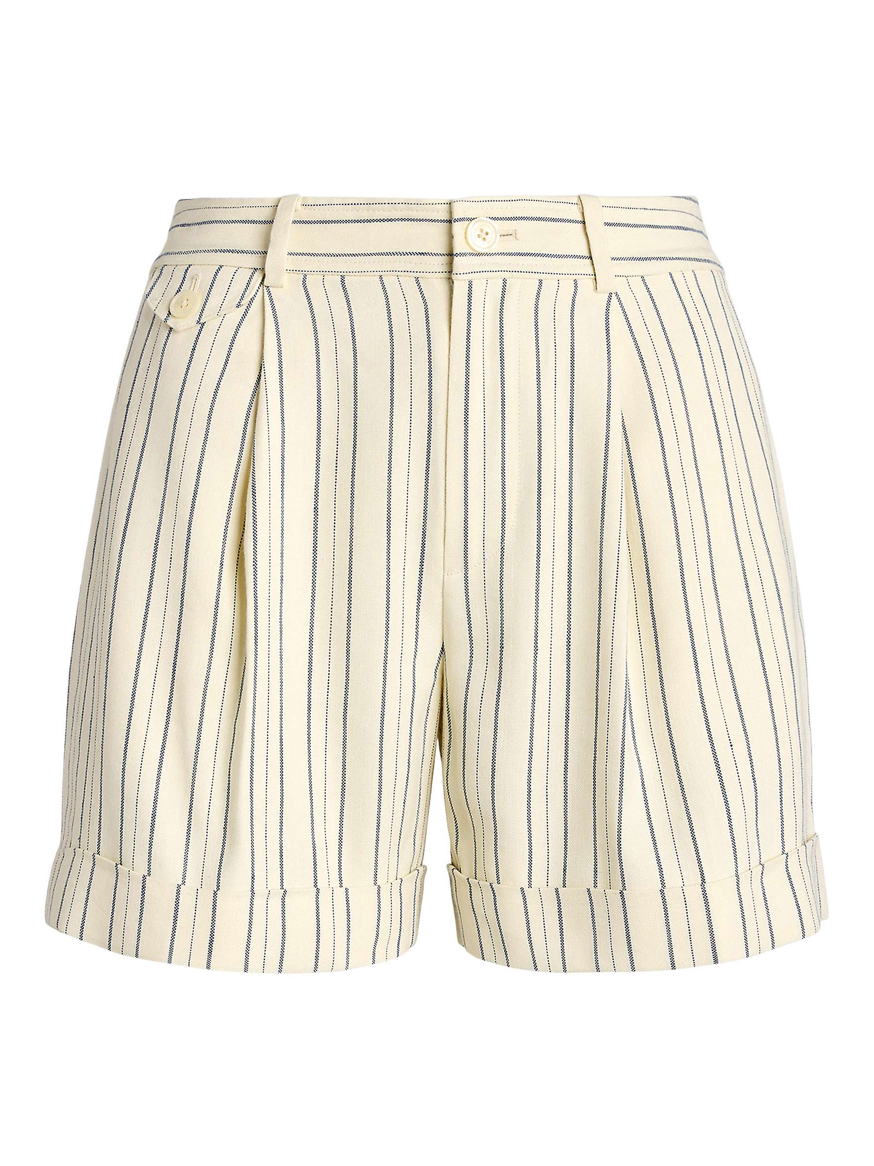 Buy Lauren Ralph Lauren Vishdrell Stripe Cotton Linen Blend Shorts, Natural/Multi Online at johnlewis.com