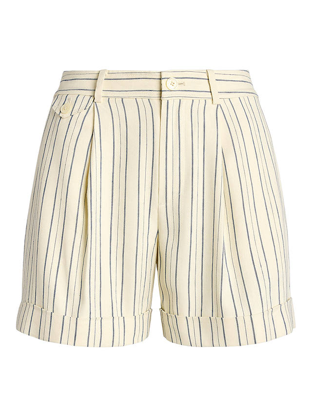 Lauren Ralph Lauren Vishdrell Stripe Cotton Linen Blend Shorts, Natural/Multi