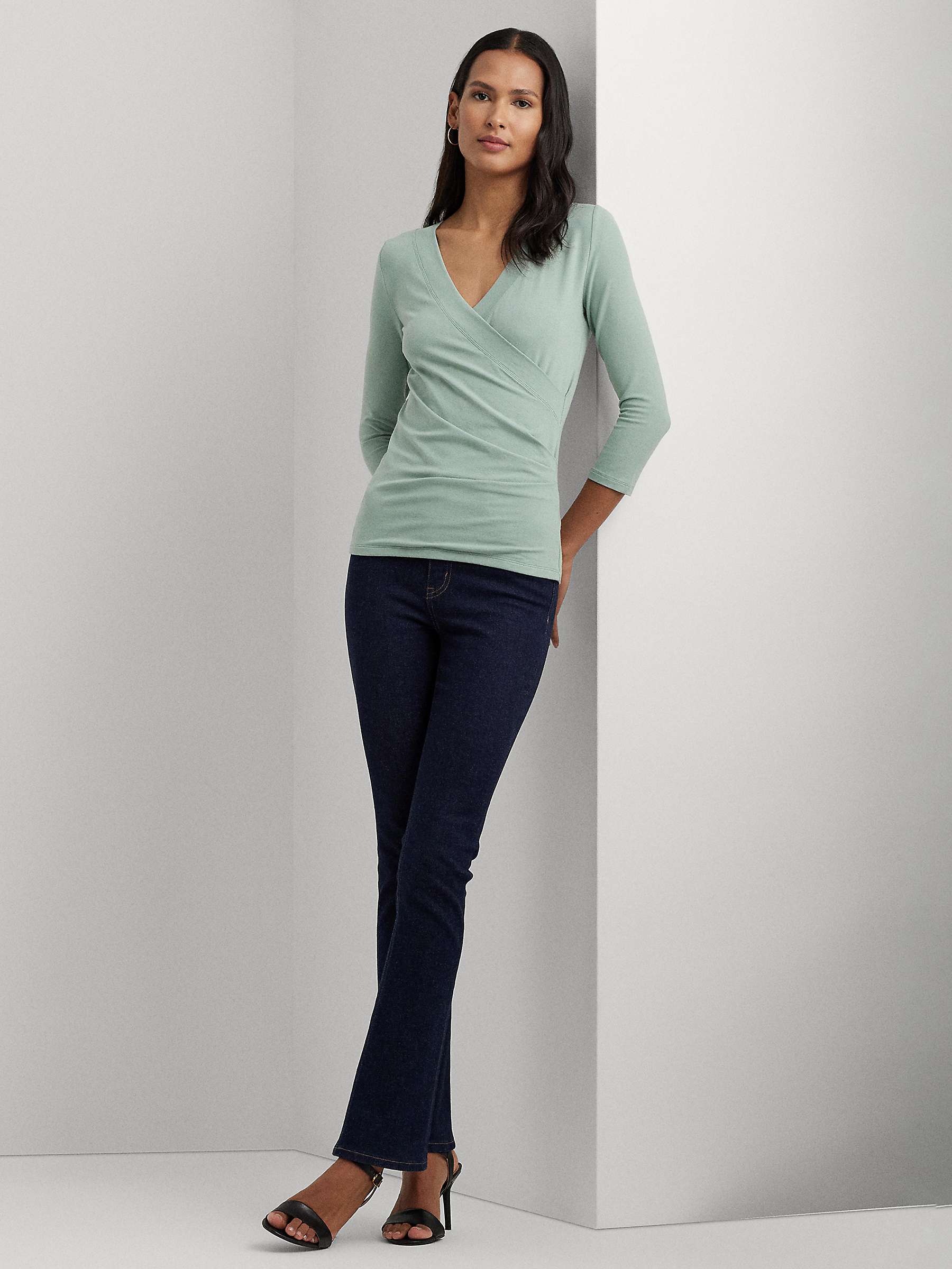 Buy Lauren Ralph Lauren  Alayja 3/4 Sleeve Wrap Jersey Top Online at johnlewis.com