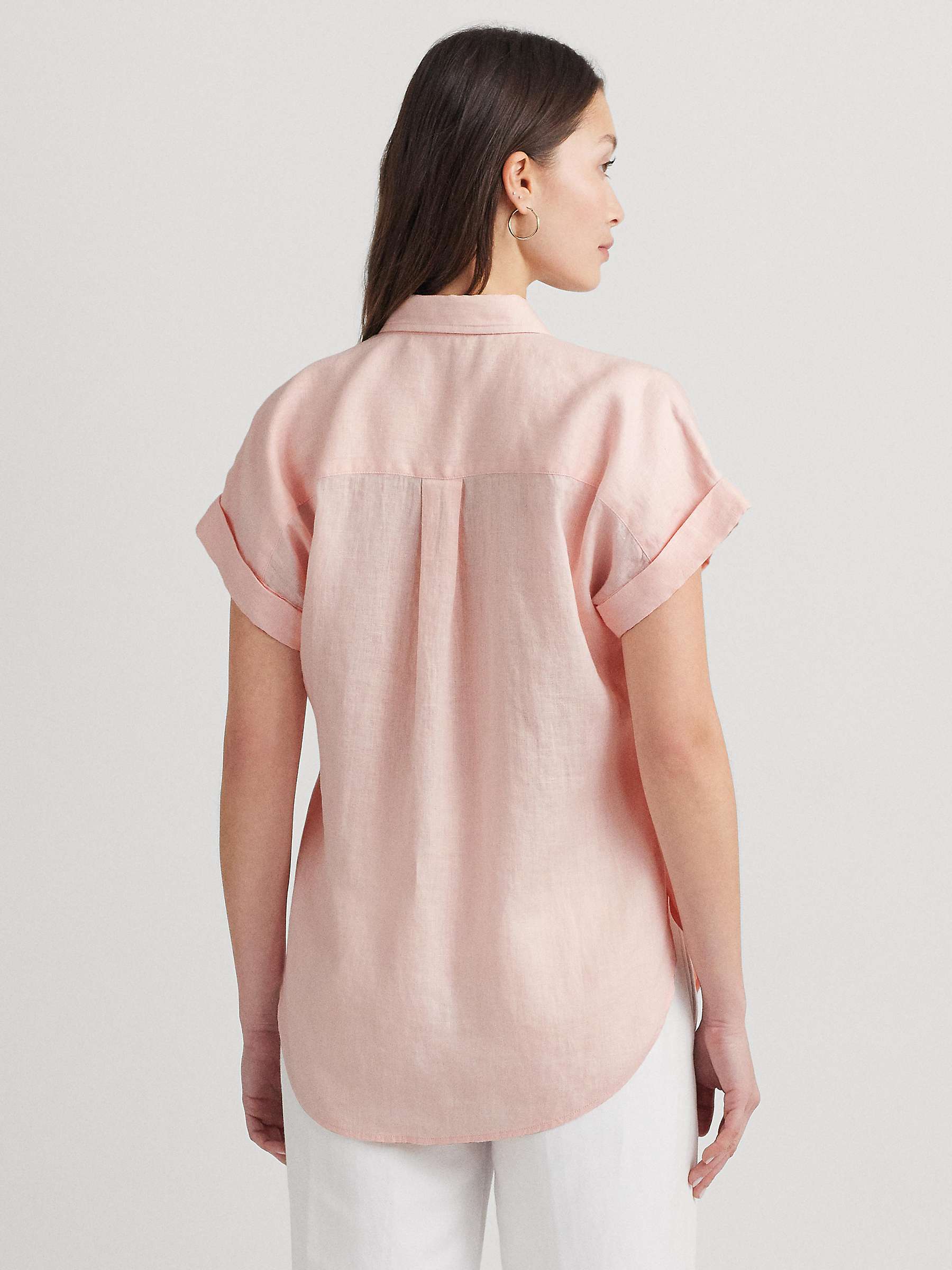Buy Lauren Ralph Lauren Broono Linen Shirt, Pink Online at johnlewis.com