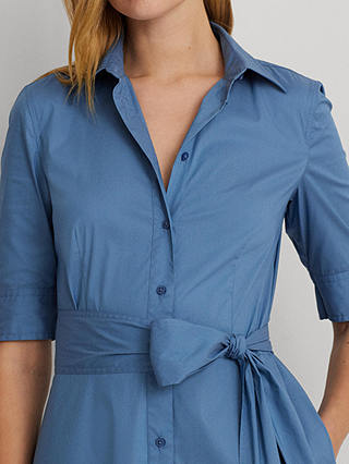 Lauren Ralph Lauren Finnbarr Short Sleeve Shirt Dress, Mid Blue