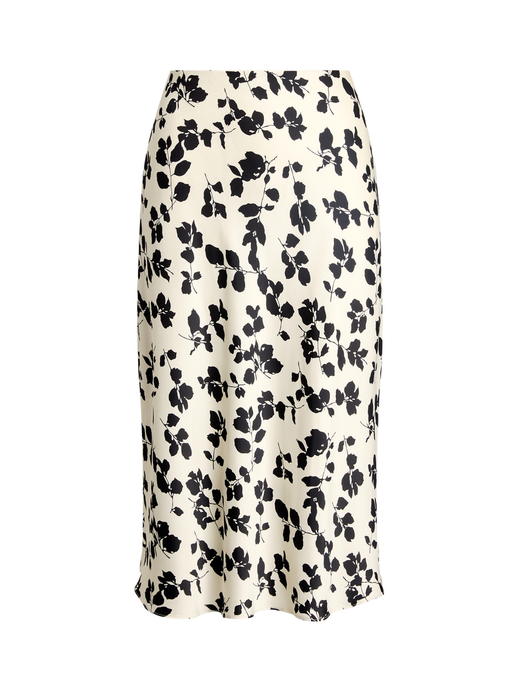 Buy Lauren Ralph Lauren Sharae Leaf Print A-Line Midi Skirt, Natural/Multi Online at johnlewis.com