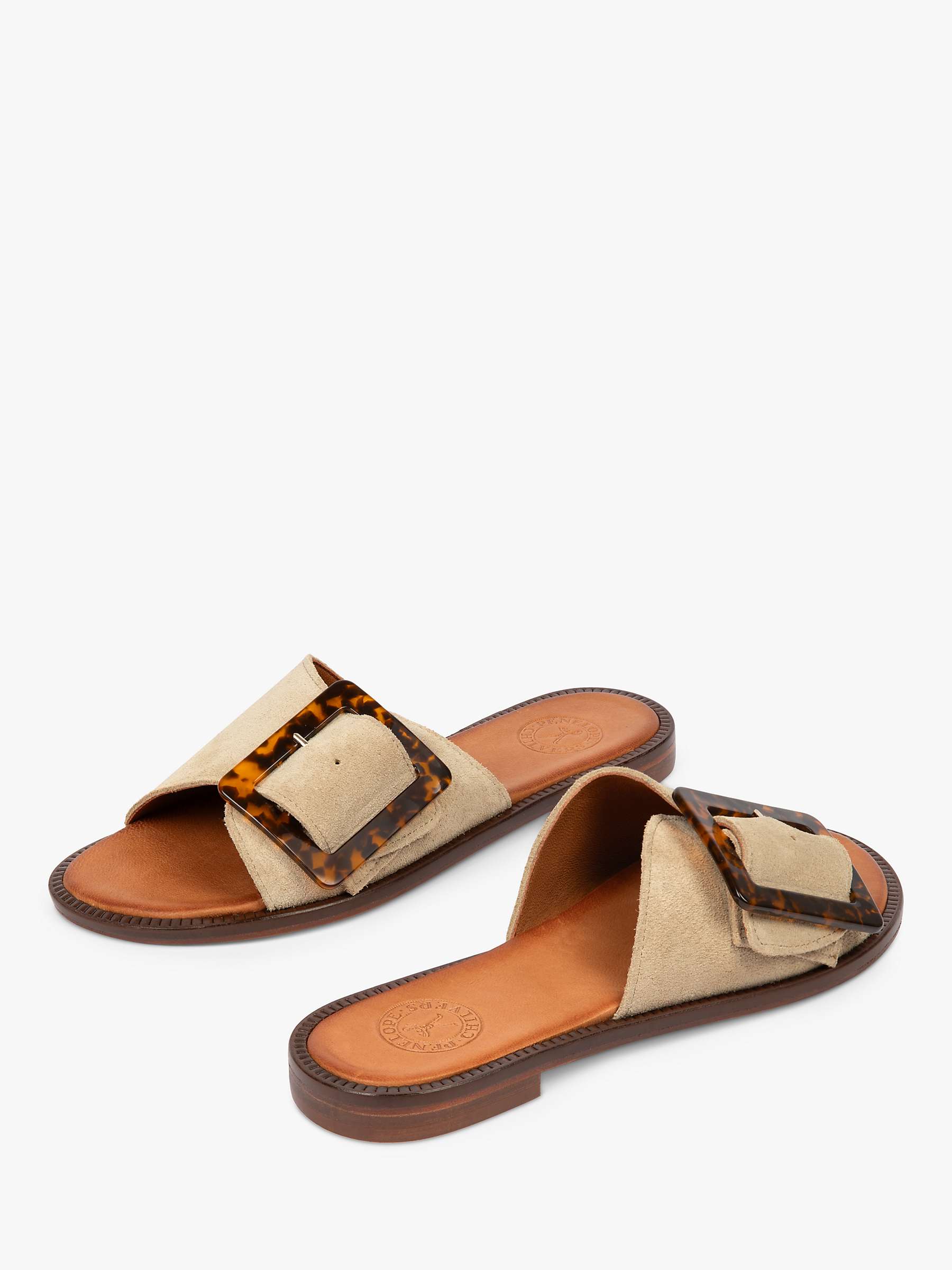 Buy Penelope Chilvers Biarritz Suede Buckle Sandals, Taupe Online at johnlewis.com
