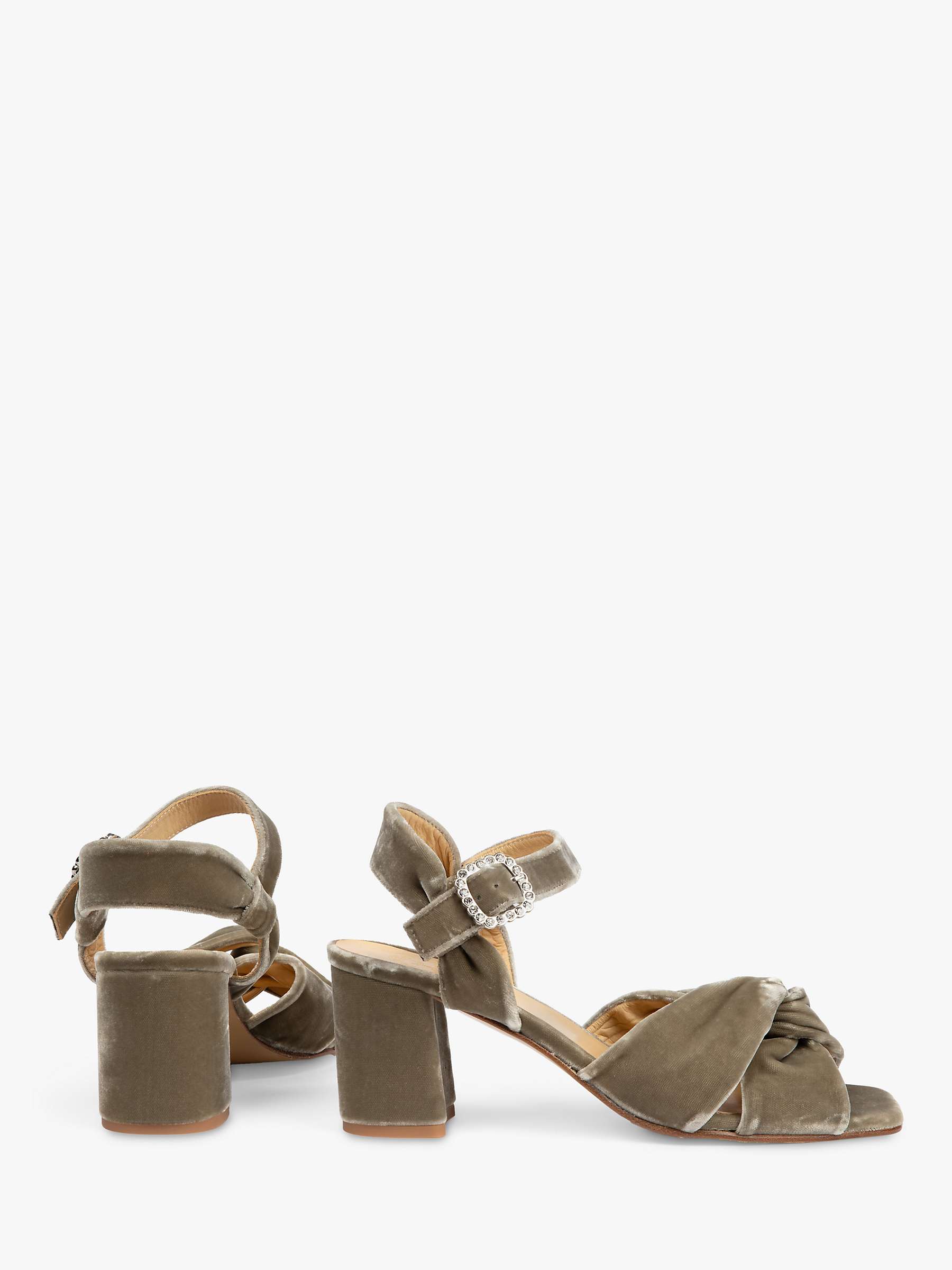 Buy Penelope Chilvers Infinity Velvet Block Heel Sandals, Putty Online at johnlewis.com