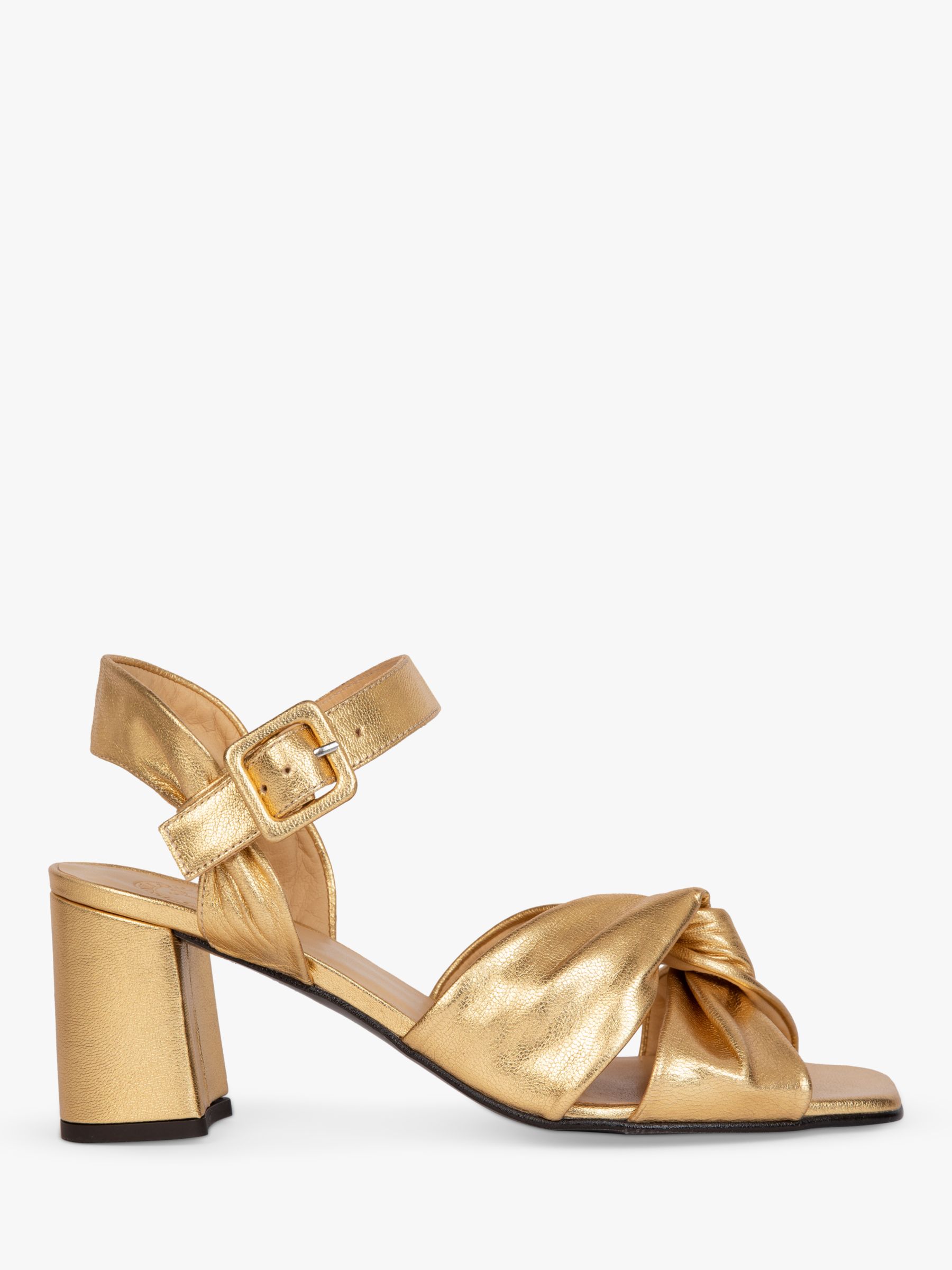 Buy Penelope Chilvers Infinity Leather Block Heel Sandals, Gold Online at johnlewis.com