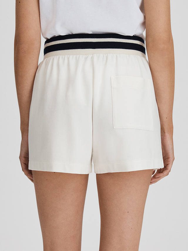 Reiss Lexi Stripe Waistband Shorts, Navy/Ivory