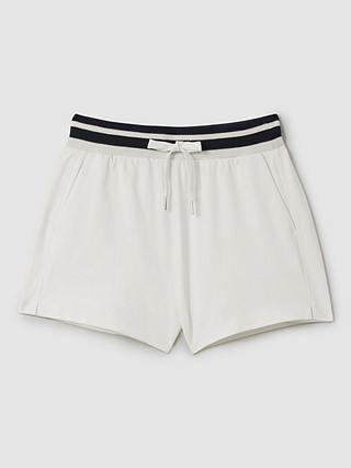 Reiss Lexi Stripe Waistband Shorts, Navy/Ivory